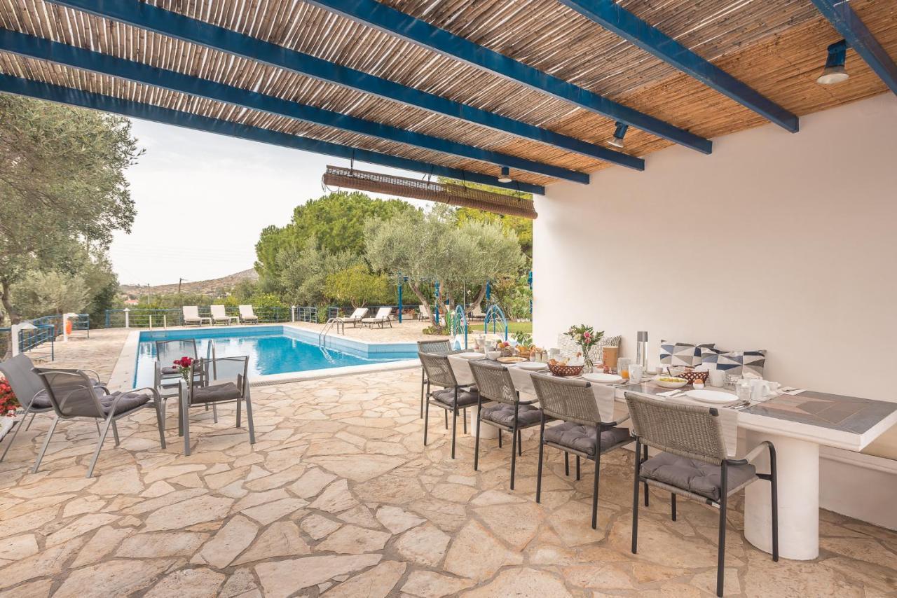 Summer Villa Pasiphae Private Pool - Bbq -Beach 2Min Kap Kap Sounion Exterior foto